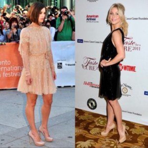 AUTHENTIC Jimmy Choo iconic Alex Platform in Glossy Nude Beige Pump Heel 38 EU - Picture 10 of 11